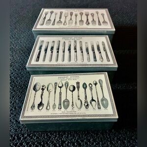 Vintage-Inspired Silver Cutlery Boxes / Set of 3